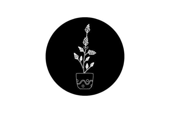 Floral with Pot Icon White Line Style: A Versatile Design Element for Your Creative Projects