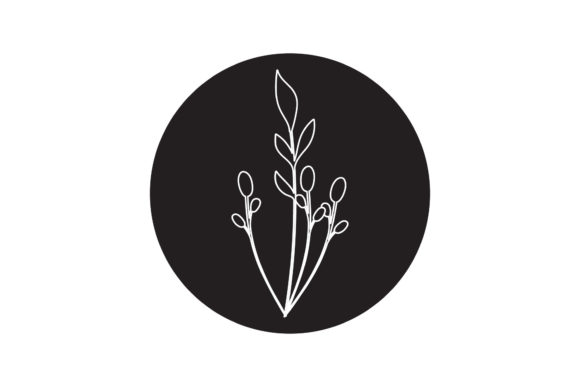 Icon Flowers: Elegant White Line Style