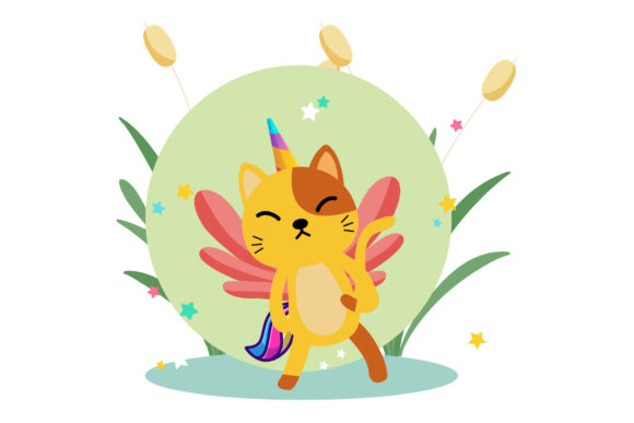 Unicorn Cats Cartoon Floral Background: A Unique and Versatile Design Choice